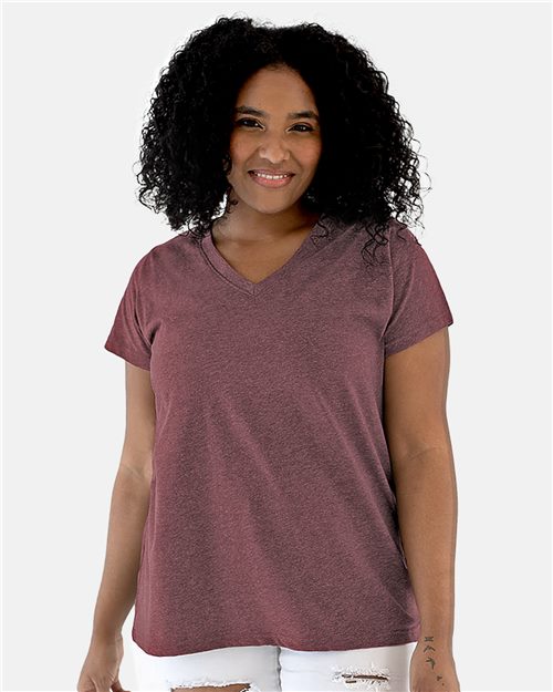 LADIES V-NECK FINE JERSEY TEE