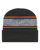 CAP AMERICA - USA-Made Variegated Striped Cuffed Beanie - RKV12