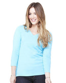 BELLA + CANVAS - Missy Three-Quarter Sleeve Jersey V-Neck Tee - 6425