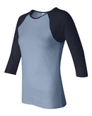 BELLA + CANVAS - Women’s 1X1 Baby Rib Raglan Three-Quarter Sleeve Tee - 2000