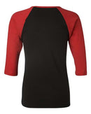 BELLA + CANVAS - Women’s 1X1 Baby Rib Raglan Three-Quarter Sleeve Tee - 2000
