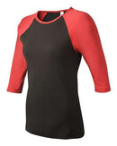 BELLA + CANVAS - Women’s 1X1 Baby Rib Raglan Three-Quarter Sleeve Tee - 2000