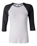 BELLA + CANVAS - Women’s 1X1 Baby Rib Raglan Three-Quarter Sleeve Tee - 2000