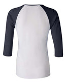 BELLA + CANVAS - Women’s 1X1 Baby Rib Raglan Three-Quarter Sleeve Tee - 2000