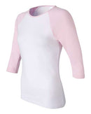 BELLA + CANVAS - Women’s 1X1 Baby Rib Raglan Three-Quarter Sleeve Tee - 2000