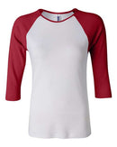 BELLA + CANVAS - Women’s 1X1 Baby Rib Raglan Three-Quarter Sleeve Tee - 2000