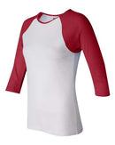 BELLA + CANVAS - Women’s 1X1 Baby Rib Raglan Three-Quarter Sleeve Tee - 2000