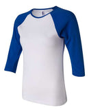 BELLA + CANVAS - Women’s 1X1 Baby Rib Raglan Three-Quarter Sleeve Tee - 2000