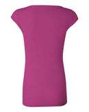BELLA + CANVAS - Women's Cap Sleeve Sheer Mini Rib V-neck Tee - 8705
