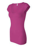 BELLA + CANVAS - Women's Cap Sleeve Sheer Mini Rib V-neck Tee - 8705