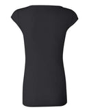 BELLA + CANVAS - Women's Cap Sleeve Sheer Mini Rib V-neck Tee - 8705