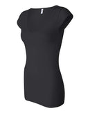 BELLA + CANVAS - Women's Cap Sleeve Sheer Mini Rib V-neck Tee - 8705