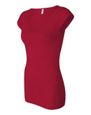 BELLA + CANVAS - Women's Cap Sleeve Sheer Mini Rib V-neck Tee - 8705