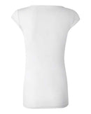 BELLA + CANVAS - Women's Cap Sleeve Sheer Mini Rib V-neck Tee - 8705