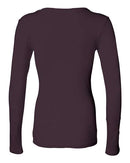 BELLA + CANVAS - Women's Long Sleeve Sheer Mini Rib V-Neck Tee - 8750