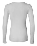 BELLA + CANVAS - Women's Long Sleeve Sheer Mini Rib V-Neck Tee - 8750