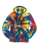 Dyenomite - Rainbow Multi-Color Cut-Spiral Hooded Sweatshirt - 854TD