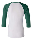 BELLA + CANVAS - Women’s 1X1 Baby Rib Raglan Three-Quarter Sleeve Tee - 2000
