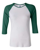 BELLA + CANVAS - Women’s 1X1 Baby Rib Raglan Three-Quarter Sleeve Tee - 2000