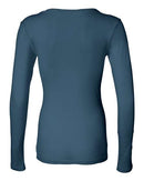 BELLA + CANVAS - Women's Long Sleeve Sheer Mini Rib V-Neck Tee - 8750