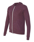 BELLA + CANVAS - Unisex Triblend Lightweight Full-Zip Hooded Long Sleeve Tee - 3939