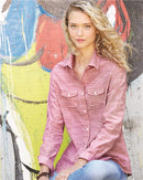 Burnside - Women's Textured Solid Long Sleeve Shirt - 5247