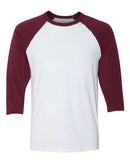 BELLA + CANVAS - Unisex Three-Quarter Sleeve Baseball Tee - 3200 (More Color)