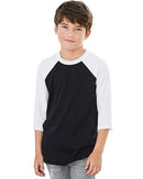 BELLA + CANVAS - Youth Three-Quarter Sleeve Baseball Tee - 3200Y