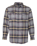 Burnside - Snap Front Long Sleeve Plaid Flannel Shirt - 8219