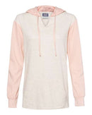 MV Sport - Women’s French Terry Hooded Pullover with Colorblocked Sleeves - W20145