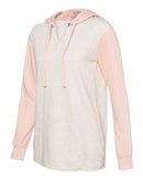 MV Sport - Women’s French Terry Hooded Pullover with Colorblocked Sleeves - W20145
