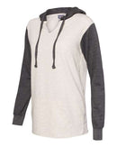 MV Sport - Women’s French Terry Hooded Pullover with Colorblocked Sleeves - W20145