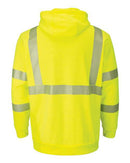Bulwark - Hi-Visibility Zip-Front Hooded Fleece Sweatshirt with Waffle Lining - Long Sizes - SMZ4HVL