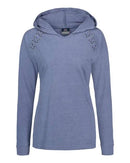 MV Sport - Women's Lace Shoulder Hooded Pullover T-Shirt - W19467