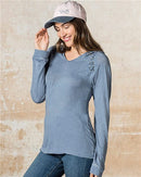 MV Sport - Women's Lace Shoulder Hooded Pullover T-Shirt - W19467