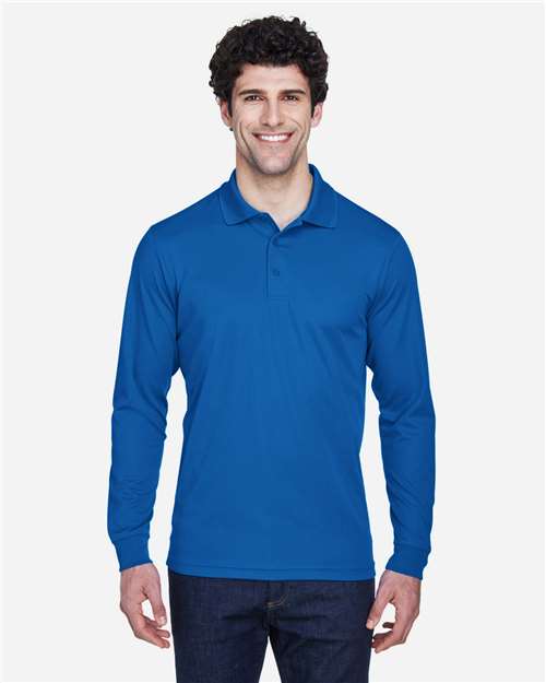 EG PRO Men Long Sleeve Polo Shirt Pique Long Sleeve Performance Golf Shirt