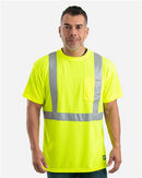 Berne Apparel Work T Shirt with Pocket Hi-Vis Class 2 Performance Pocket
