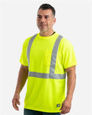 Berne Apparel Work T Shirt with Pocket Hi-Vis Class 2 Performance Pocket