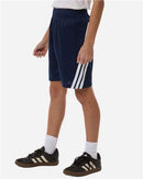 Adidas Youth Boys Shorts 7 Inch Inseam 3-Stripes Athletic Shorts Kids Soccer Gym Lightweight