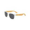 CapeShades Bamboo Sunglasses White Frame Black Green Lens UV Style