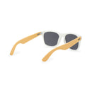 CapeShades Bamboo Sunglasses White Frame Black Green Lens UV Style