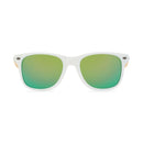 CapeShades Bamboo Sunglasses White Frame Black Green Lens UV Style