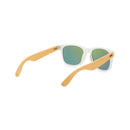 CapeShades Bamboo Sunglasses White Frame Black Green Lens UV Style