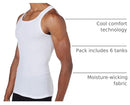 Hanes Men's Tank Undershirt Pack, Cotton Tank Undershirt, Moisture-Wicking, Breathable, White Multi-Pack