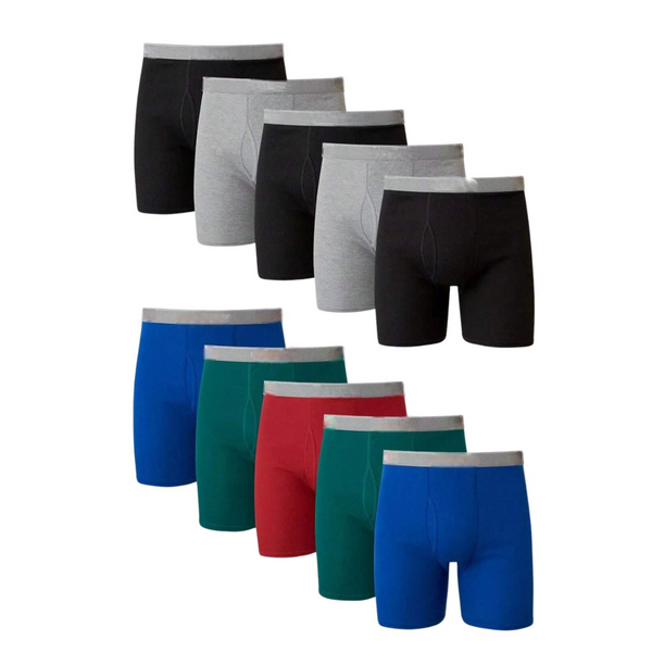 EG PRO Men's 10-Pack Boxer Briefs ComfortFlex Waistband Soft Stretch