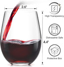 Stemless Wine Glasses Set of 12, 15oz Red White Wine Glass, No Stem