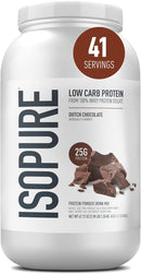 Isopure Low Carb 100% Pure Whey Isolate Protein Powder, Gluten Free, With Vitamins, Dutch Chocolate, 25g Protein Per Serving, 1 Lb, 14 Servings
