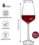 CHEERS! White Wine Glasses Set of 8 Lead Free Crystal Gift 15 oz