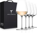 Set of 4 Wine Glasses , 14oz Crystal Hand Blown, Long Stem, Gift
