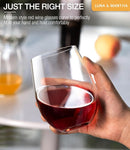 Stemless Wine Glasses Set of 12, 15oz Red White Wine Glass, No Stem